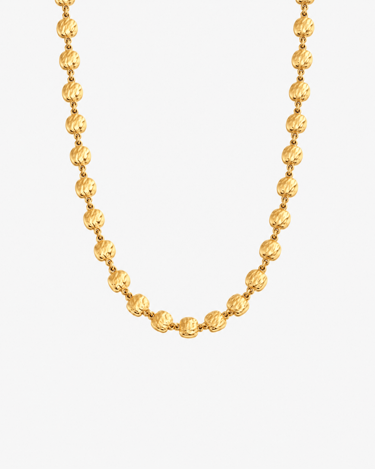 Gold-tone beaded necklace with textured finish in Gold