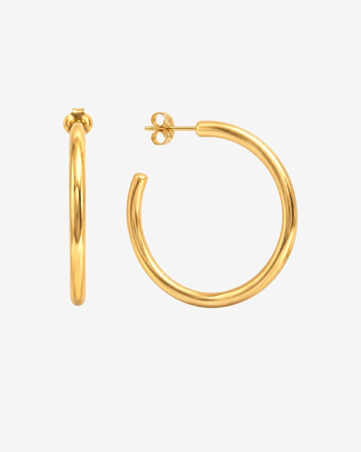 Gold-tone hoop earrings with classic round shape in Gold