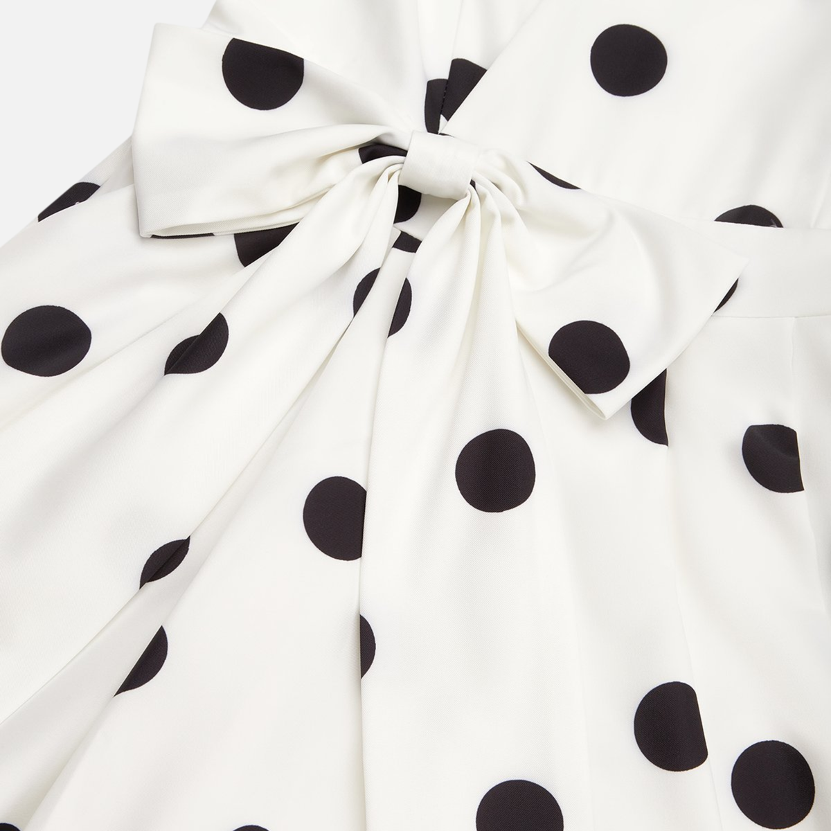 Polka dot midi dress in white - detail